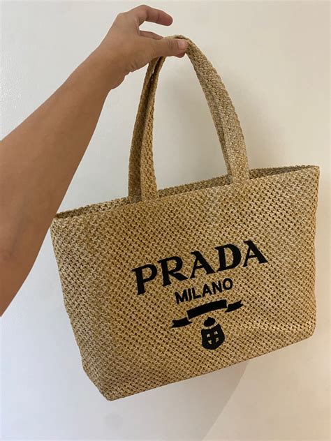 prada net beach bag|Prada beach bag for sale.